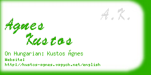agnes kustos business card
